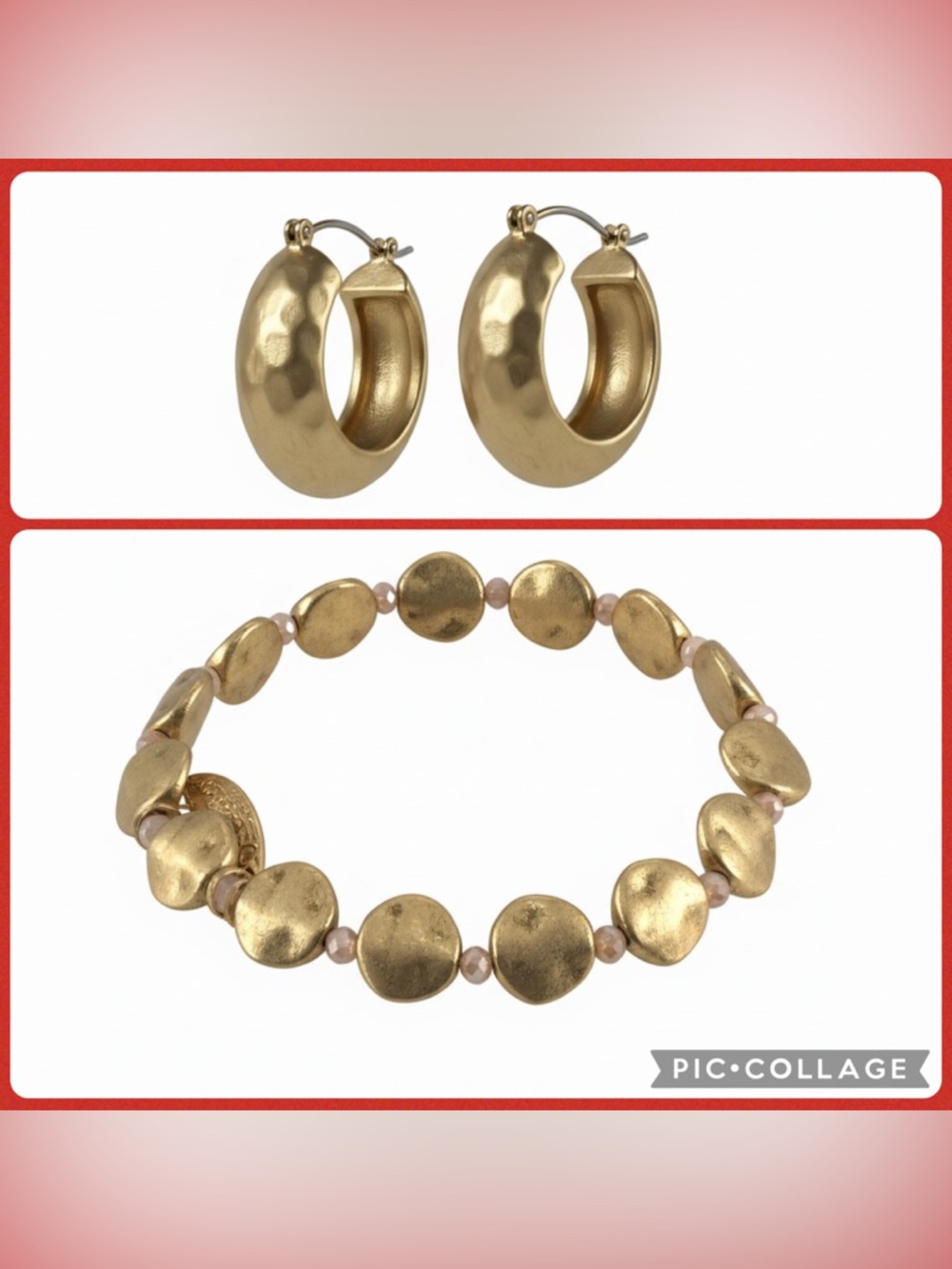Plunder Design Set - Stretch Bracelet and chunky hoop earrings